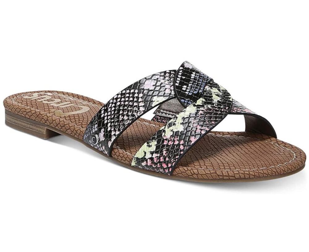 CIRCUS by Sam Edelman Clover Open Toe Casual Sandal Snakeskin Multicolor Sz 8.5